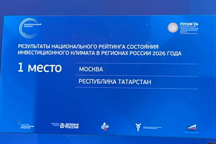 Татарстан стал 1-м в рейтинге инвестклимата
